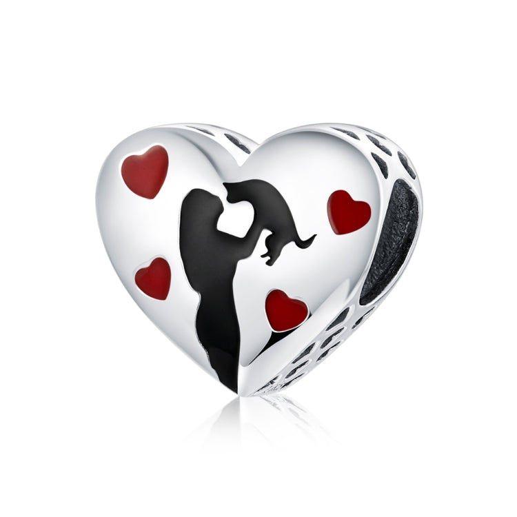 S925 Sterling Silver Heart-shaped Ardently Love Pendant DIY Bracelet Accessories, SCC1508