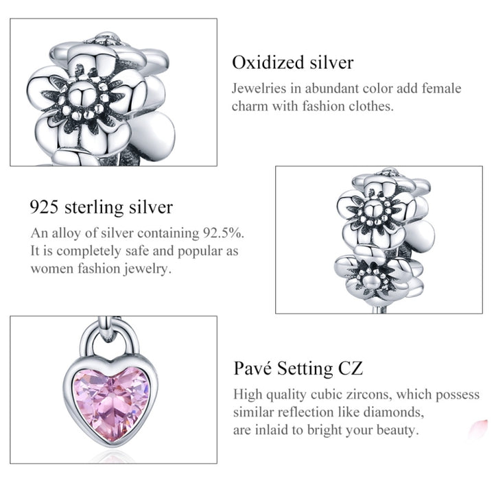 S925 Sterling Silver Flower Bead DIY Bracelet Accessories, SCC1485