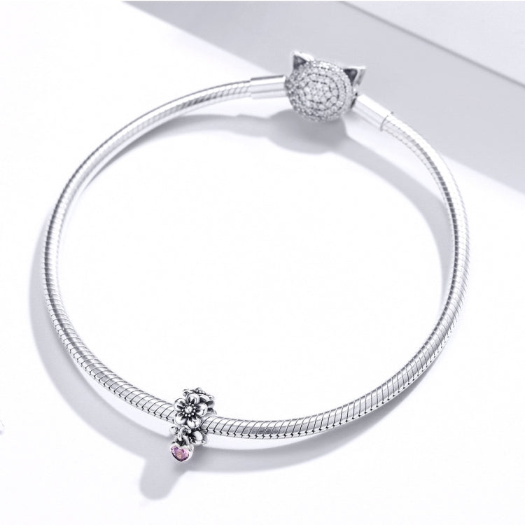 S925 Sterling Silver Flower Bead DIY Bracelet Accessories, SCC1485