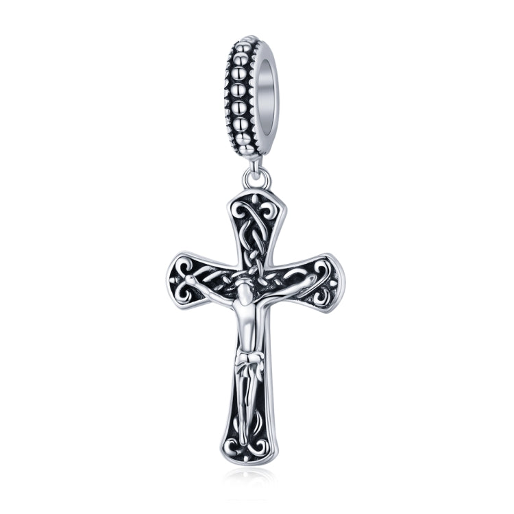 S925 Sterling Silver Jesus Cross Pendant DIY Bracelet Accessories