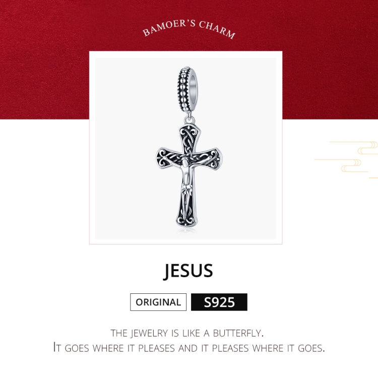 S925 Sterling Silver Jesus Cross Pendant DIY Bracelet Accessories