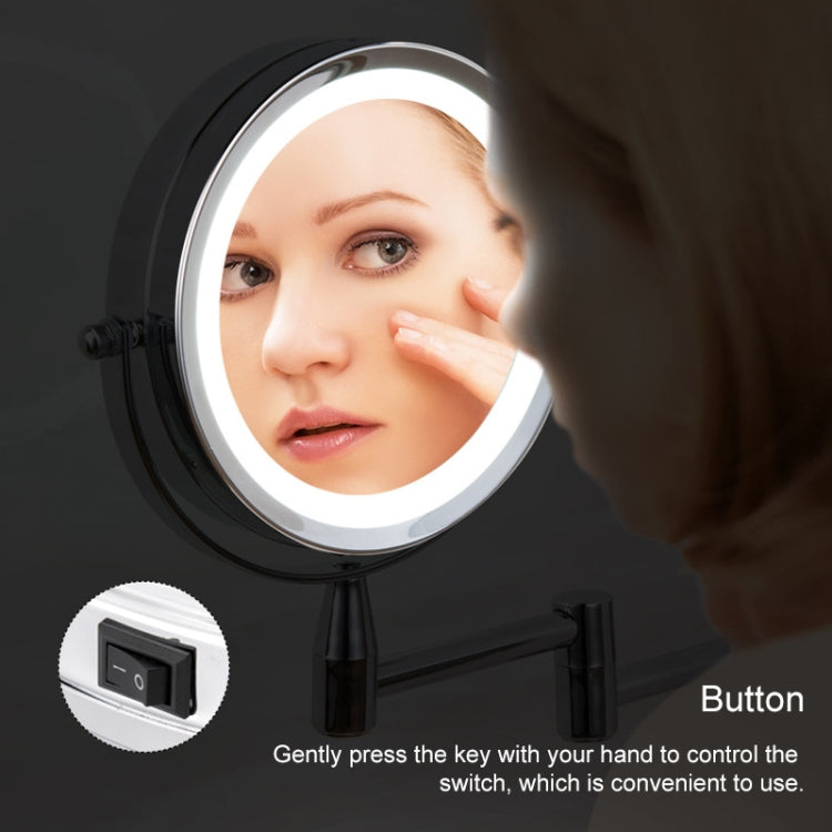 Bathroom Wall-mounted Retractable LED Makeup Mirror With Lamp Mirror HD Double-sided Beauty Mirror, Wall-mounted Retractable