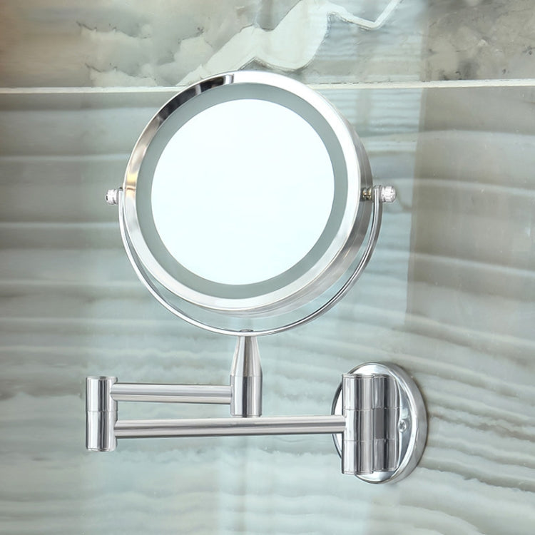 Bathroom Wall-mounted Retractable LED Makeup Mirror With Lamp Mirror HD Double-sided Beauty Mirror, Wall-mounted Retractable