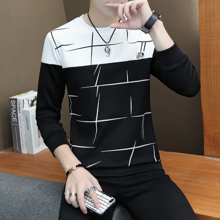 Long Sleeve Crew Neck Printed SweaterShirt Bottoming Shirt, M, L, XL, XXL, XXXL