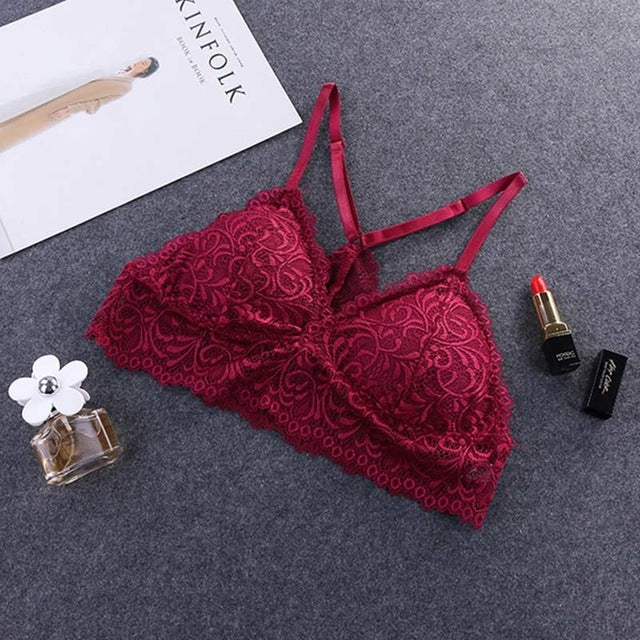 Camisole Female Wrapped Chest Tube Top Underwear Sexy Lace Gathered Base Bra with Chest Pad, One Size