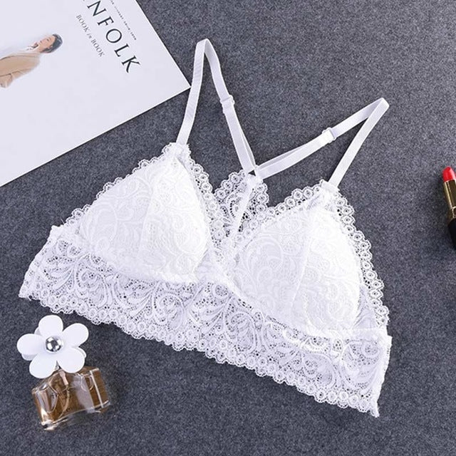 Camisole Female Wrapped Chest Tube Top Underwear Sexy Lace Gathered Base Bra with Chest Pad, One Size