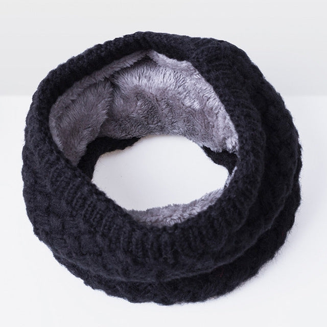 Winter Plus Velvet Thicken Warm Pullover Knit Scarf, 47 x 22cm