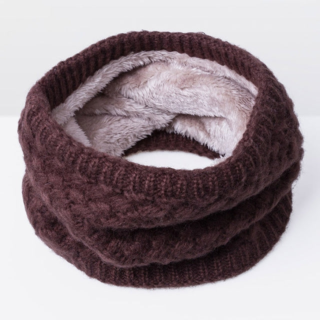 Winter Plus Velvet Thicken Warm Pullover Knit Scarf, 47 x 22cm