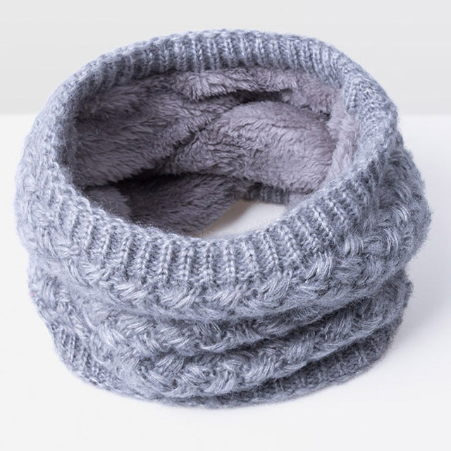 Winter Plus Velvet Thicken Warm Pullover Knit Scarf, 47 x 22cm