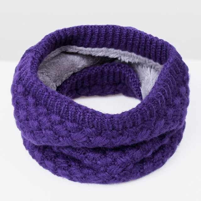 Winter Plus Velvet Thicken Warm Pullover Knit Scarf, 47 x 22cm