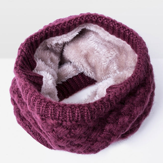 Winter Plus Velvet Thicken Warm Pullover Knit Scarf, 47 x 22cm