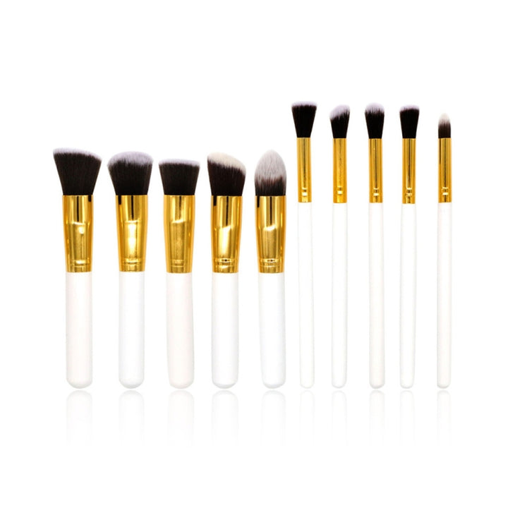 10 Pcs Silver/Golden Makeup Brushes Set pincel maquiagem Cosmetics  maquillaje Makeup Tool Powder Eyeshadow Cosmetic Set, 10 silver black, 10 platinum, 10 Gold black, 10 White silver, 10 Pink Gold, 10 Pink silver