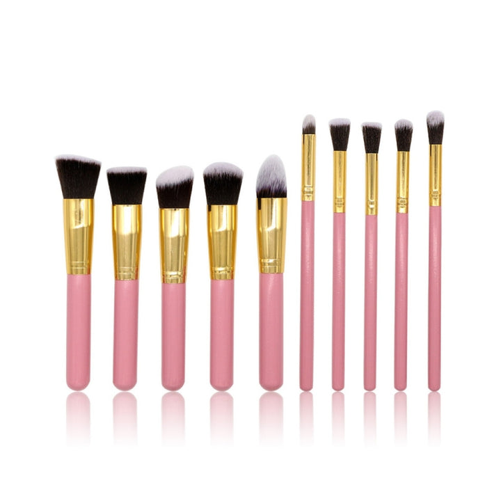 10 Pcs Silver/Golden Makeup Brushes Set pincel maquiagem Cosmetics  maquillaje Makeup Tool Powder Eyeshadow Cosmetic Set, 10 silver black, 10 platinum, 10 Gold black, 10 White silver, 10 Pink Gold, 10 Pink silver