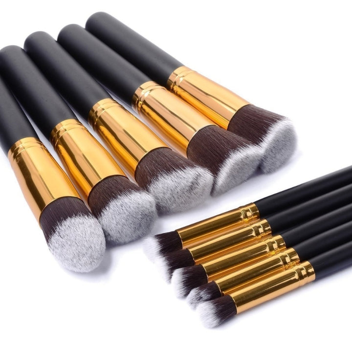 10 Pcs Silver/Golden Makeup Brushes Set pincel maquiagem Cosmetics  maquillaje Makeup Tool Powder Eyeshadow Cosmetic Set, 10 silver black, 10 platinum, 10 Gold black, 10 White silver, 10 Pink Gold, 10 Pink silver