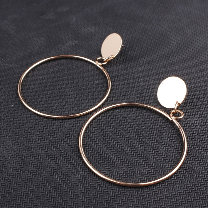 Geometric Big Round Earrings Big Hollow Drop Earrings