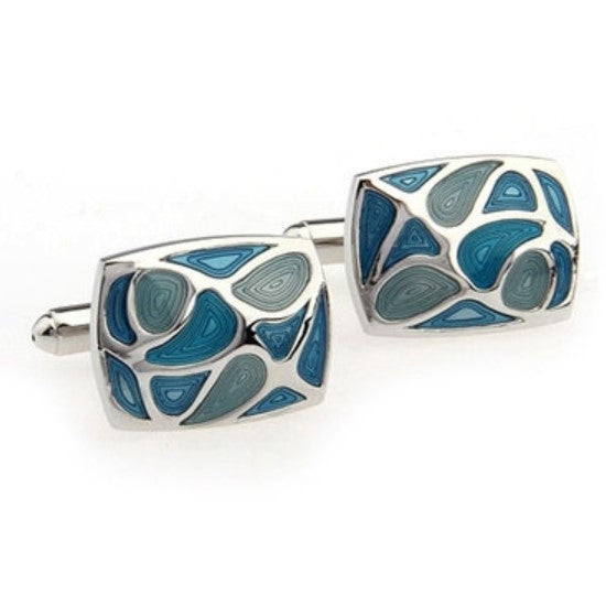 1 Pair Fashion Blue Enamel Cufflink for Men / Women