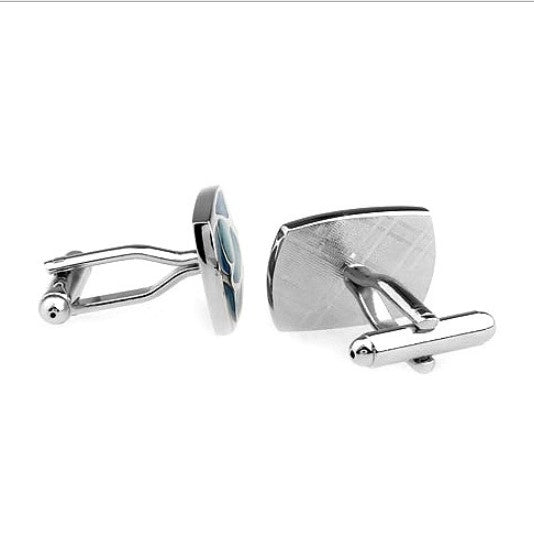 1 Pair Fashion Blue Enamel Cufflink for Men / Women