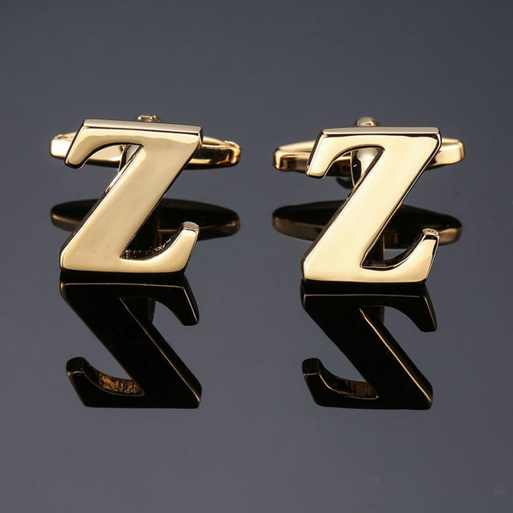 1 pair gold letters A-Z name Cufflinks men French shirt Cufflinks, A, B, C, D, E, F, G, H, I, J, K, L, M, N, O, P, Q, R, Z, S, T, V, W, X, Y