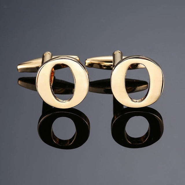 1 pair gold letters A-Z name Cufflinks men French shirt Cufflinks, A, B, C, D, E, F, G, H, I, J, K, L, M, N, O, P, Q, R, Z, S, T, V, W, X, Y