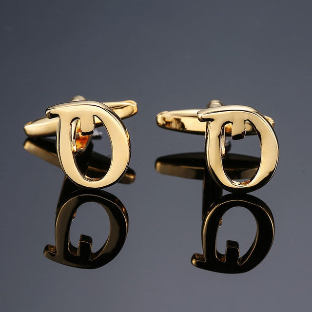 1 pair gold letters A-Z name Cufflinks men French shirt Cufflinks, A, B, C, D, E, F, G, H, I, J, K, L, M, N, O, P, Q, R, Z, S, T, V, W, X, Y