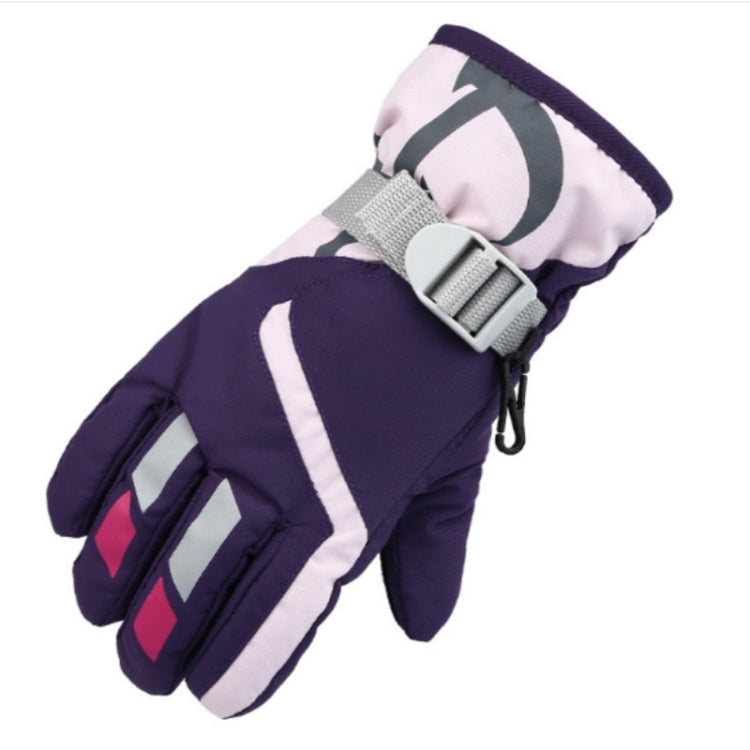 Outdoor Children Thick Warm Skiing Gloves, One Pair