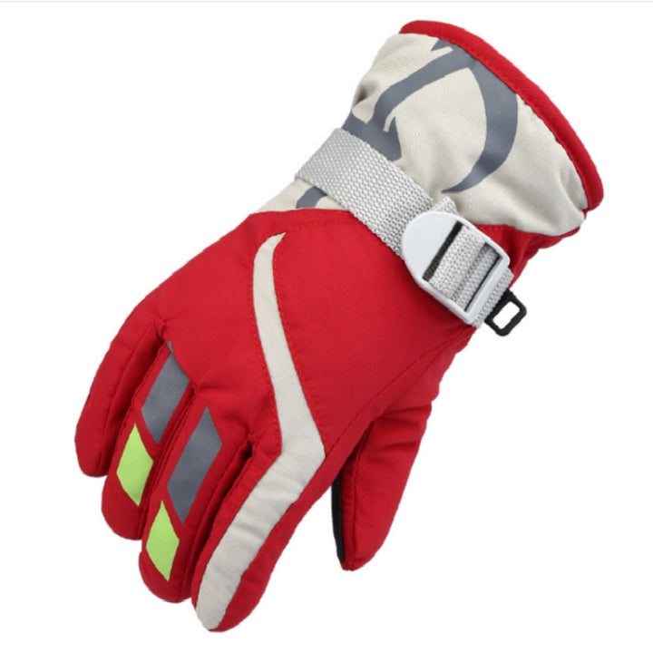 Outdoor Children Thick Warm Skiing Gloves, One Pair