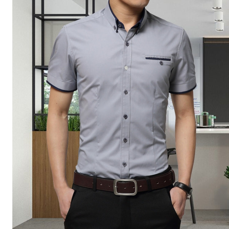 Men Business Shirt Short Sleeves Turn-down Collar Shirt, M, L, XL, XXL, XXXL, XXXXL