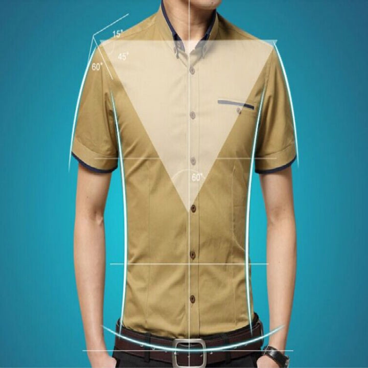 Men Business Shirt Short Sleeves Turn-down Collar Shirt, M, L, XL, XXL, XXXL, XXXXL