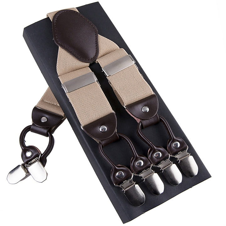 Adjustable 6 Clips Trousers Strap Clip for Men, Size: 125 x 3.5cm