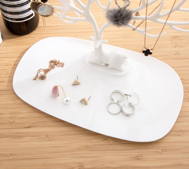 Plastic Antler Shaped Creative Ring Lipstick Rack Necklace Jewelry Cosmetic Storage Display Organizer