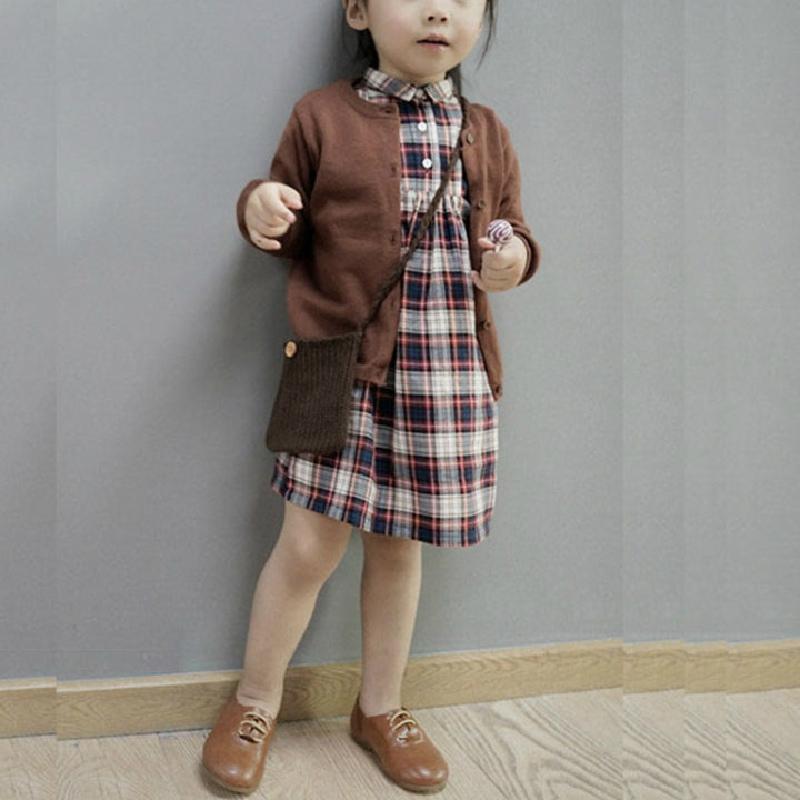 Spring and Autumn Children Clothing Girl Cotton Knit Cardigan Sweater, 80cm, 90cm, 100cm