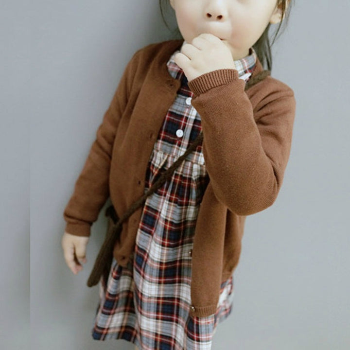 Spring and Autumn Children Clothing Girl Cotton Knit Cardigan Sweater, 80cm, 90cm, 100cm