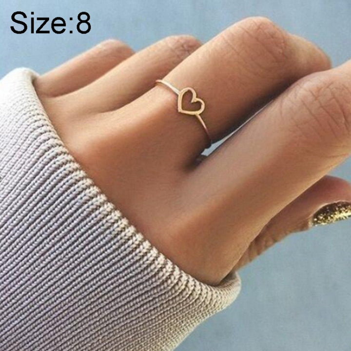 Fashion Heart Shaped Wedding Ring for Woman, Rose Gold, White