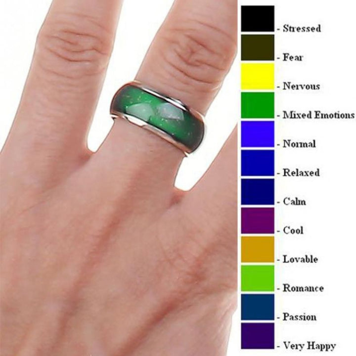 Fine Jewelry Mood Ring Color Change Emotion Feeling Mood Ring Changeable Band Temperature Ring, 16mm, 17mm, 18mm, 19mm, 20mm