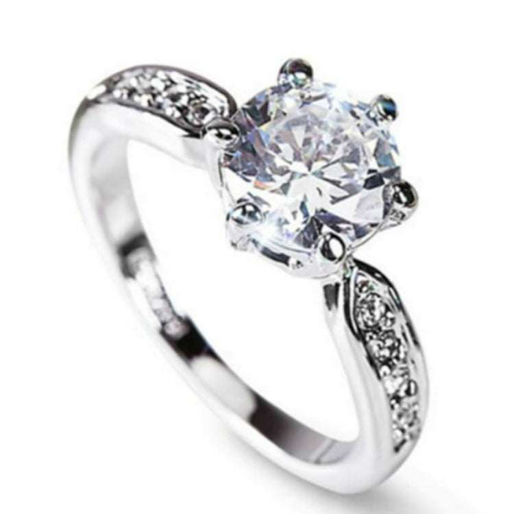 Female Classic Crystal Six-Claw Diamond Ring Wedding Ring, 5, 6, 10, 7, 8, 9