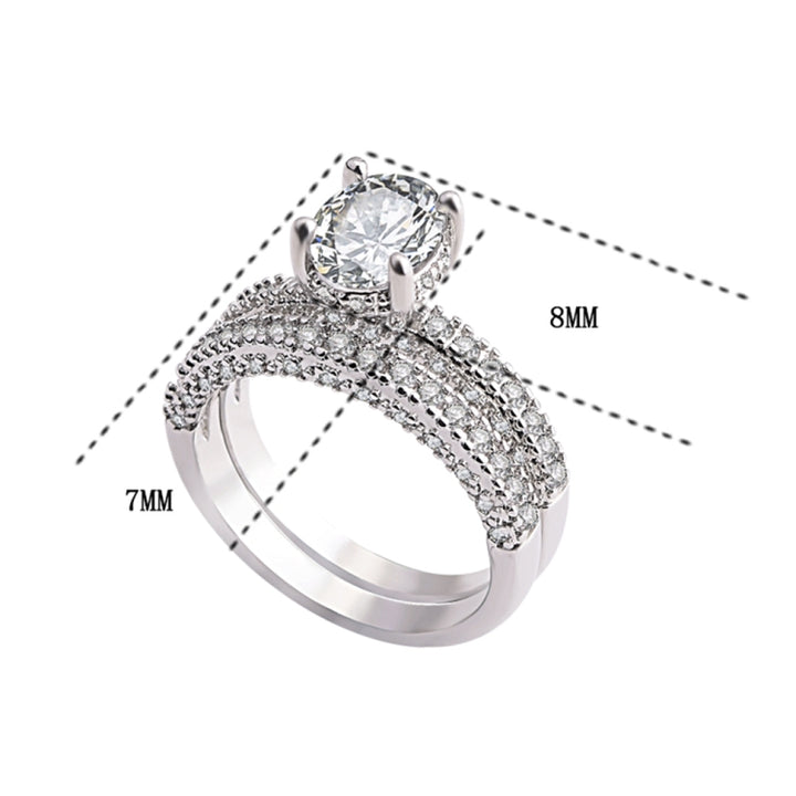 Double Row For Women Fashion Cubic Zirconia Wedding Engagement ring, 6, 7, 8, 9, 10