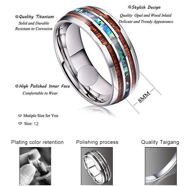 Ceramic Tungsten Steel Dragon Texture Ring for Men, Ring Size:9, 12, 4, 5, 6, 8