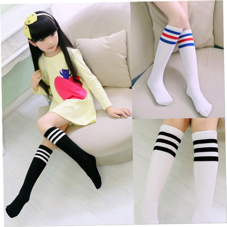 High Knee Socks Stripes Cotton Sports School Skate Long Socks for Kids, 28cm, 35cm, 42cm, 52cm