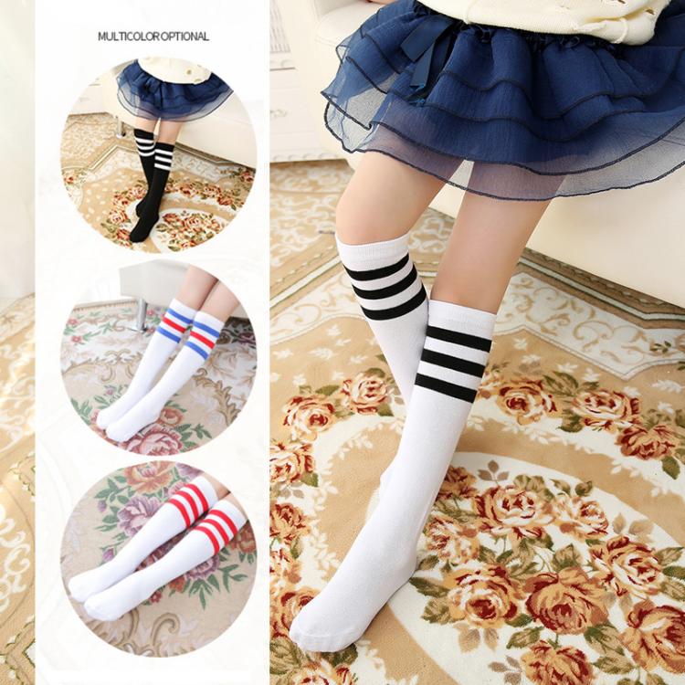 High Knee Socks Stripes Cotton Sports School Skate Long Socks for Kids, 28cm, 35cm, 42cm, 52cm