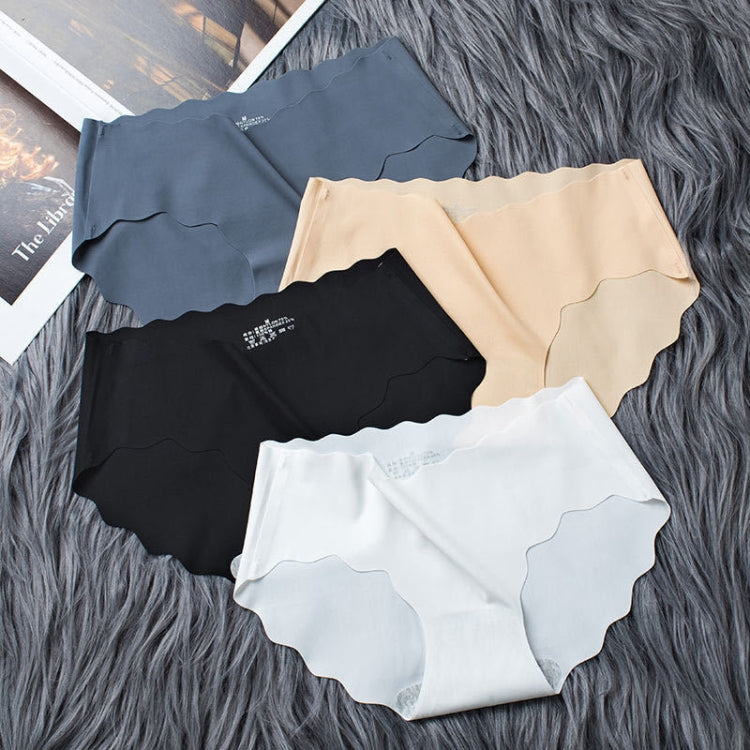 4 PCS / Set Non-trace Ice Silk Panties Female Pure Cotton Crotch Antibacterial Mid-Waist Breathable Girl Briefs, M, L, XL