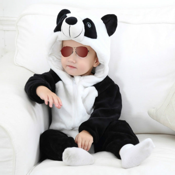 Babies Cartoon Animal Shape Flannel Jumpsuit Romper, 70CM, 80CM, 90CM