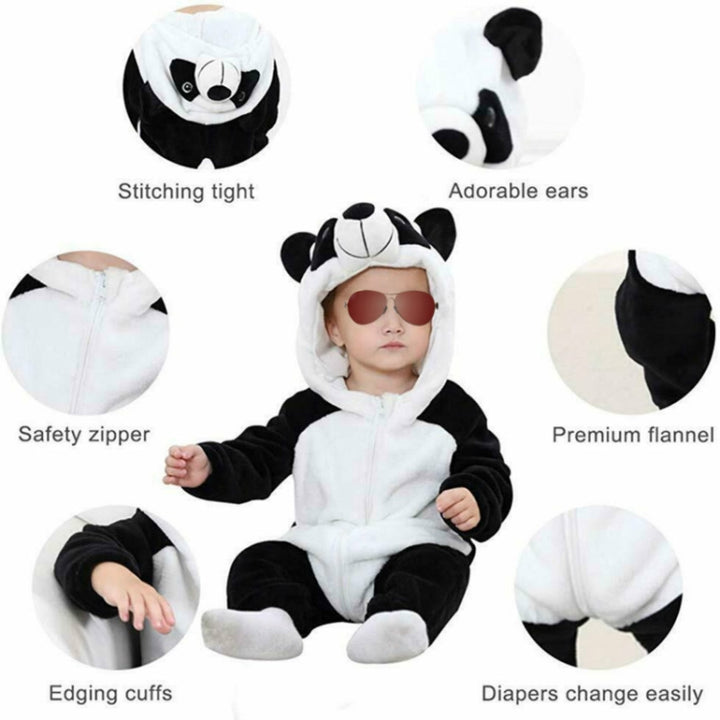 Babies Cartoon Animal Shape Flannel Jumpsuit Romper, 70CM, 80CM, 90CM