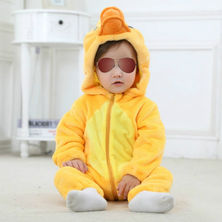 Babies Cartoon Animal Shape Flannel Jumpsuit Romper, 70CM, 80CM, 90CM