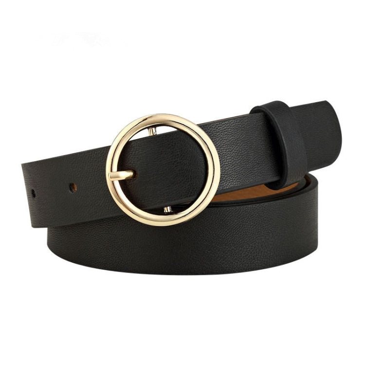 Gold Ring Belt Female PU Leather Waist Belts Jeans Pants