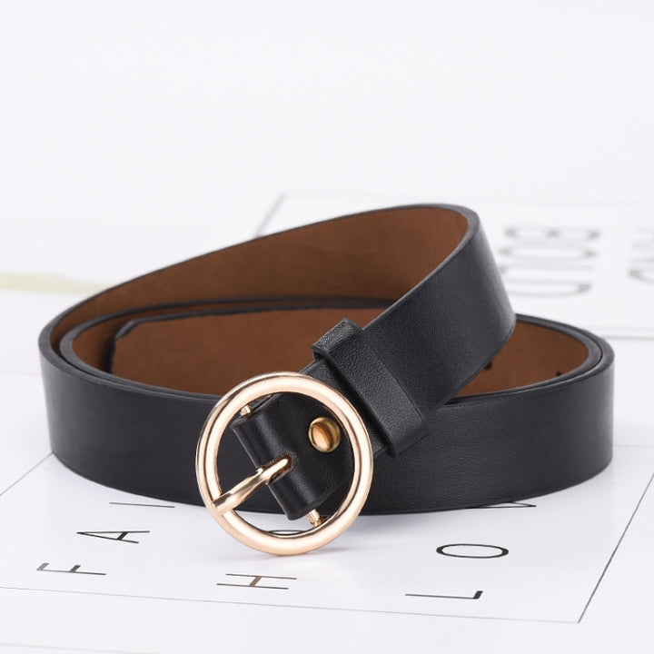 Gold Ring Belt Female PU Leather Waist Belts Jeans Pants