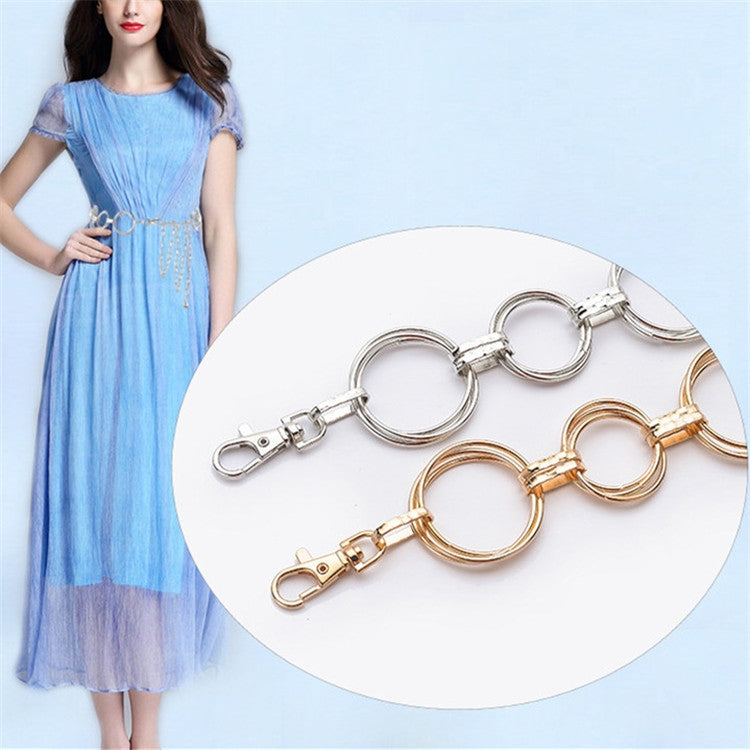 Simple Women Metal Waist Chain Dress Decorative Belt, 115cm