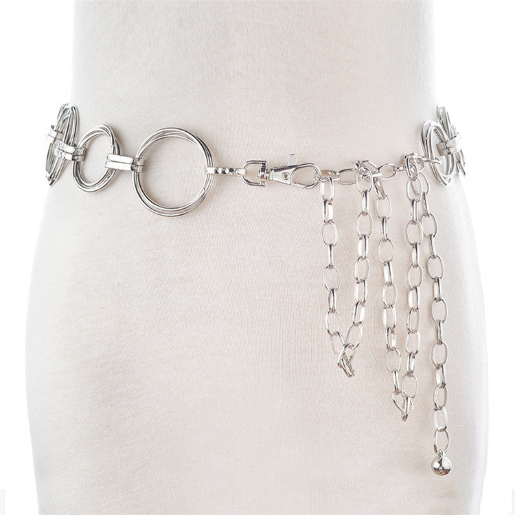 Simple Women Metal Waist Chain Dress Decorative Belt, 115cm