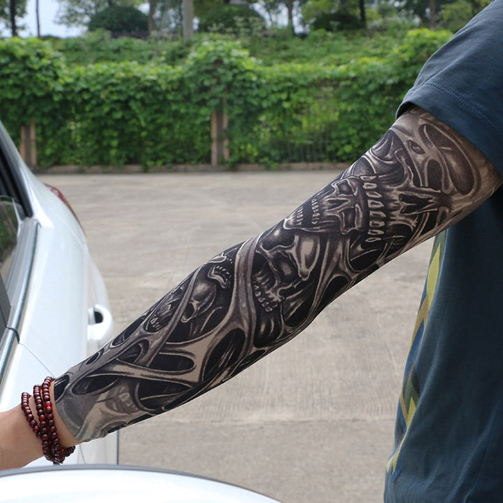 Men Fake Tattoo Sunscreen Ice Silk Sleeve