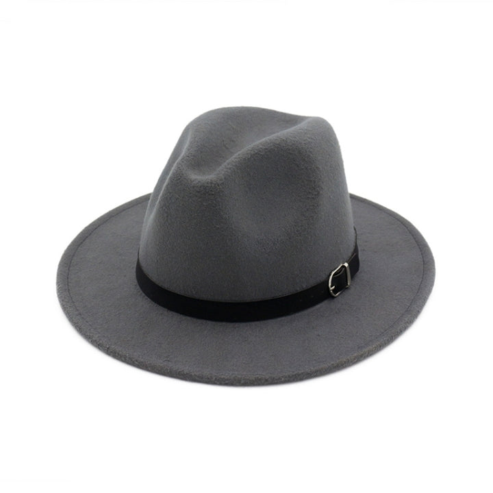 Men Fedoras Women Jazz Hat Black Woolen Blend Cap Outdoor Casual Hat