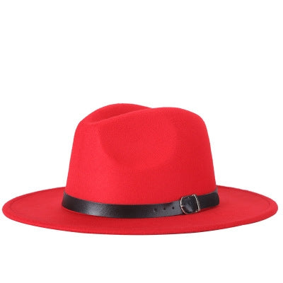 Men Fedoras Women Jazz Hat Black Woolen Blend Cap Outdoor Casual Hat